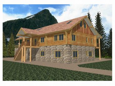 Log Home, Front/Right, 012L-0014