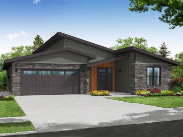 Modern Ranch House Plan, 051H-0370