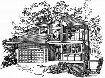 Narrow Lot House Plan, 032H-004