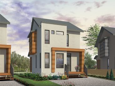 Modern Narrow Lot House Plan, 027H-0401
