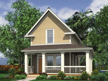 Small Narrow Lot House Plan, 034H-0383