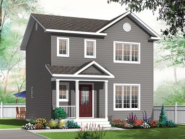 Small Narrow Lot House Plan, 027H-0444