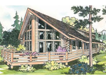 A-Frame Log Home Plan, 051L-0004