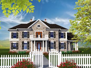 Colonial House Plan, 020H-0334