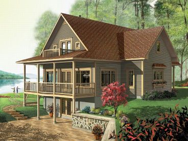 Waterfront Home, Rear, 027H-0106