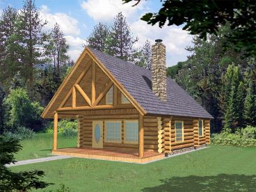 Log Cabin House Plan, 012L-0035
