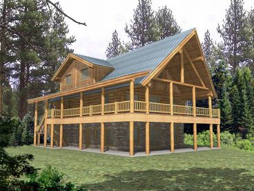 Log Home, Front/Right, 012L-0029
