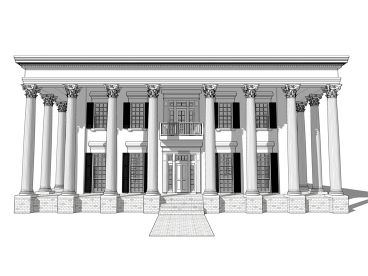 Greek Revival House Plan, 052H-0031