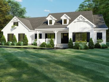 Country Ranch House Plan, 074H-0123