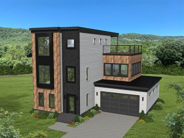 Modern Three-Story House, 062H-0330