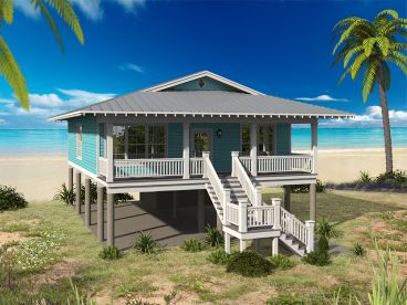 Beach House Plan, 062H-0122
