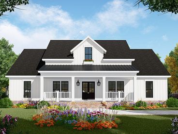 Country Ranch House Plan, 001H-0236