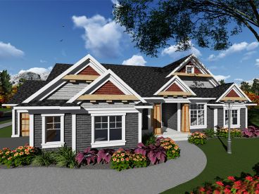 Craftsman Ranch House Plan, 020H-0413