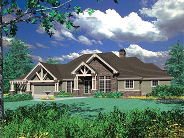 Front View Stucco Home Plan Photo, 034H-0087