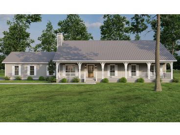 Country Ranch House Plan, 074H-0268