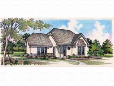 Stucco House Plan, 021H-0035