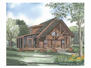 Log Cabin House Plan, 025L-0022