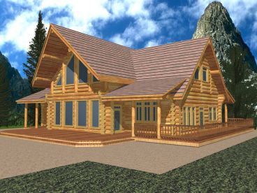 Log Home Design, 012L-0058