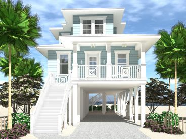 Beach House Plan, 052H-0131