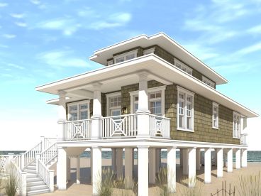 Beach House Plan, 052H-0092