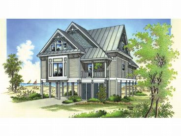Coastal House Plan, 021H-0106