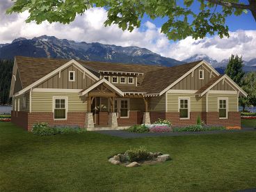 Craftsman Ranch House Plan, 062H-0033
