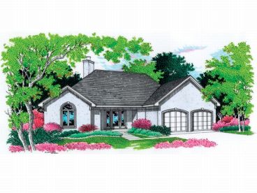 Stucco House Plan, 021H-0052