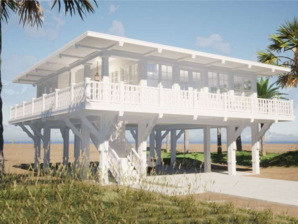 picture of a beautiful white coastal home