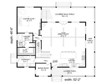 1st Floor Plan, 062H-0211