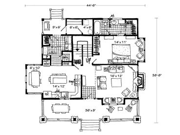 1st Floor Plan, 066H-0001