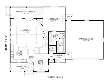 1st Floor Plan, 062H-0068