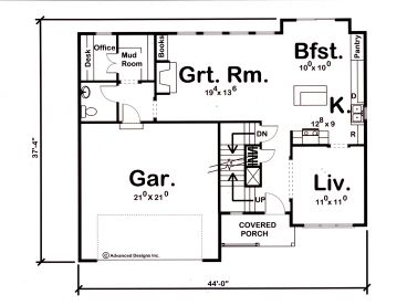 1st Floor Plan, 050H-0091