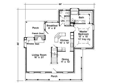 1st Floor Plan, 054H-0105