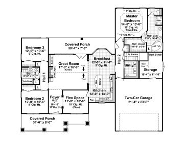 1st Floor Plan, 001H-0135