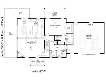 1st Floor Plan, 062H-0445