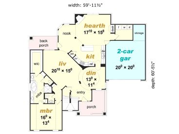 1st Floor Plan, 061H-0169