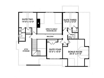 2nd Floor Plan, 029H-0105