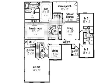 1st Floor Plan, 021H-0232