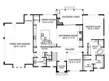 1st Floor Plan, 029H-0089