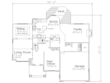 1st Floor Plan, 022H-0065