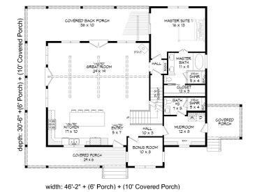 1st Floor Plan, 062H-0295
