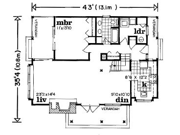 1st Floor Plan, 032H-0001