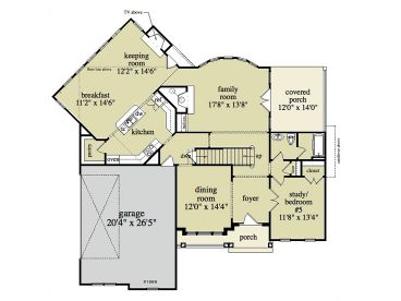 1st Floor Plan, 053H-0069