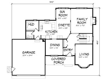 1st Floor Plan, 022H-0105