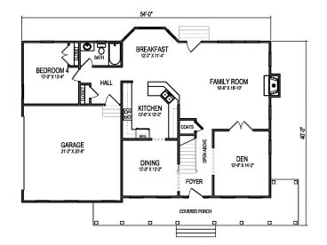 1st Floor Plan, 058H-0112