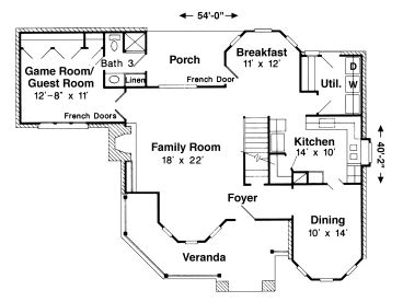 1st Floor Plan, 054H-0120