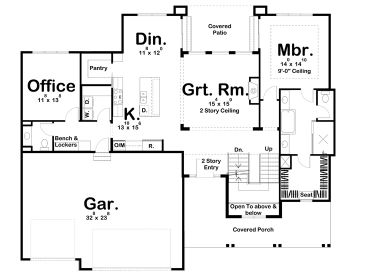 1st Floor Plan, 050H-0180