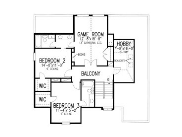2nd Floor Plan, 054H-0138