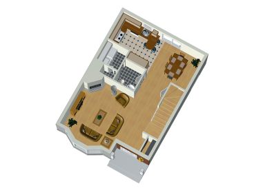 1st Floor Plan 3D, 072H-0028