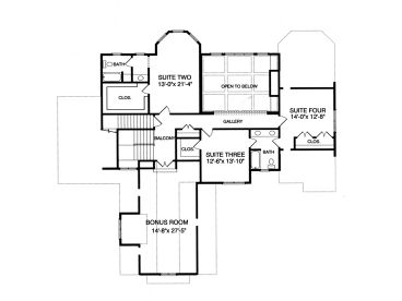 2nd Floor Plan, 029H-0043